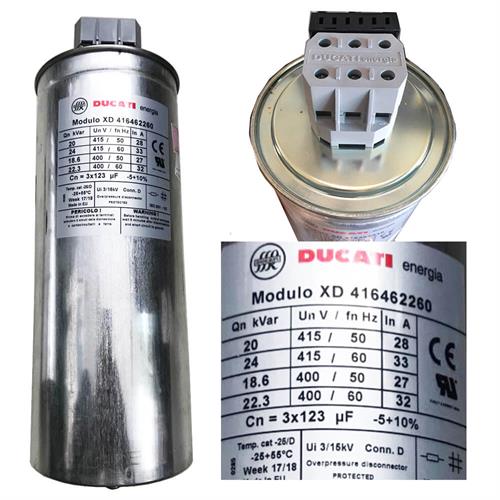 TỤ BÙ KHÔ DUCATI 3P 20KVAr 415V ( XD416462260 )
